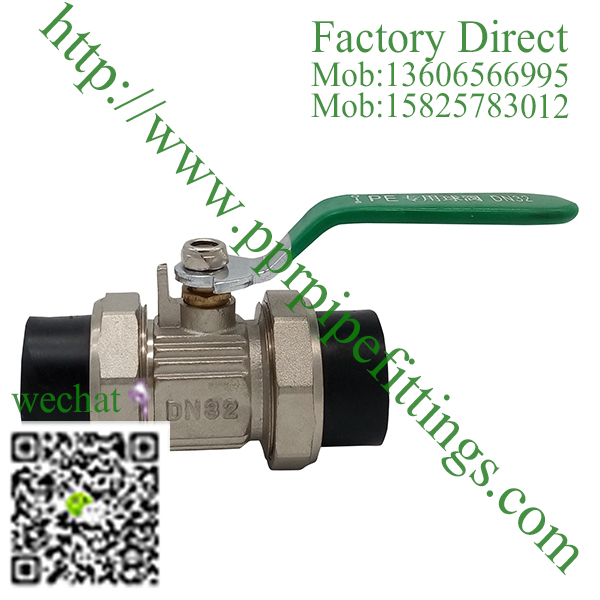 HDPE double union brass ball valve