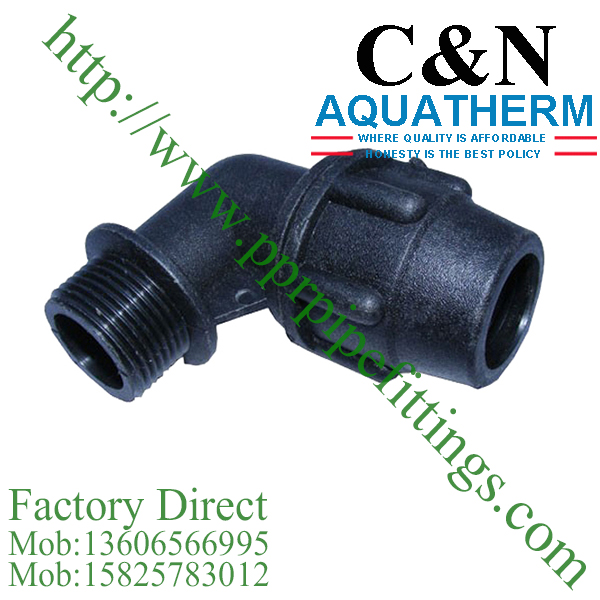 hdpe compression fittings male elbow