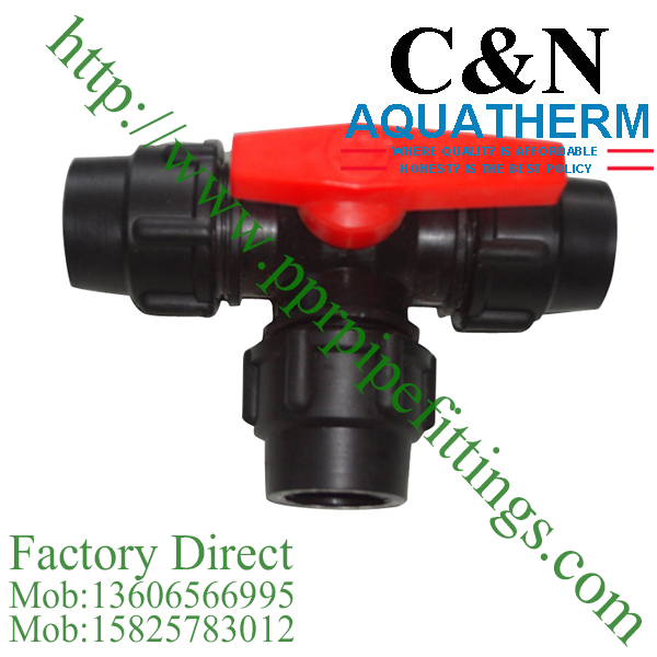 hdpe compression fittings red hand valve tee