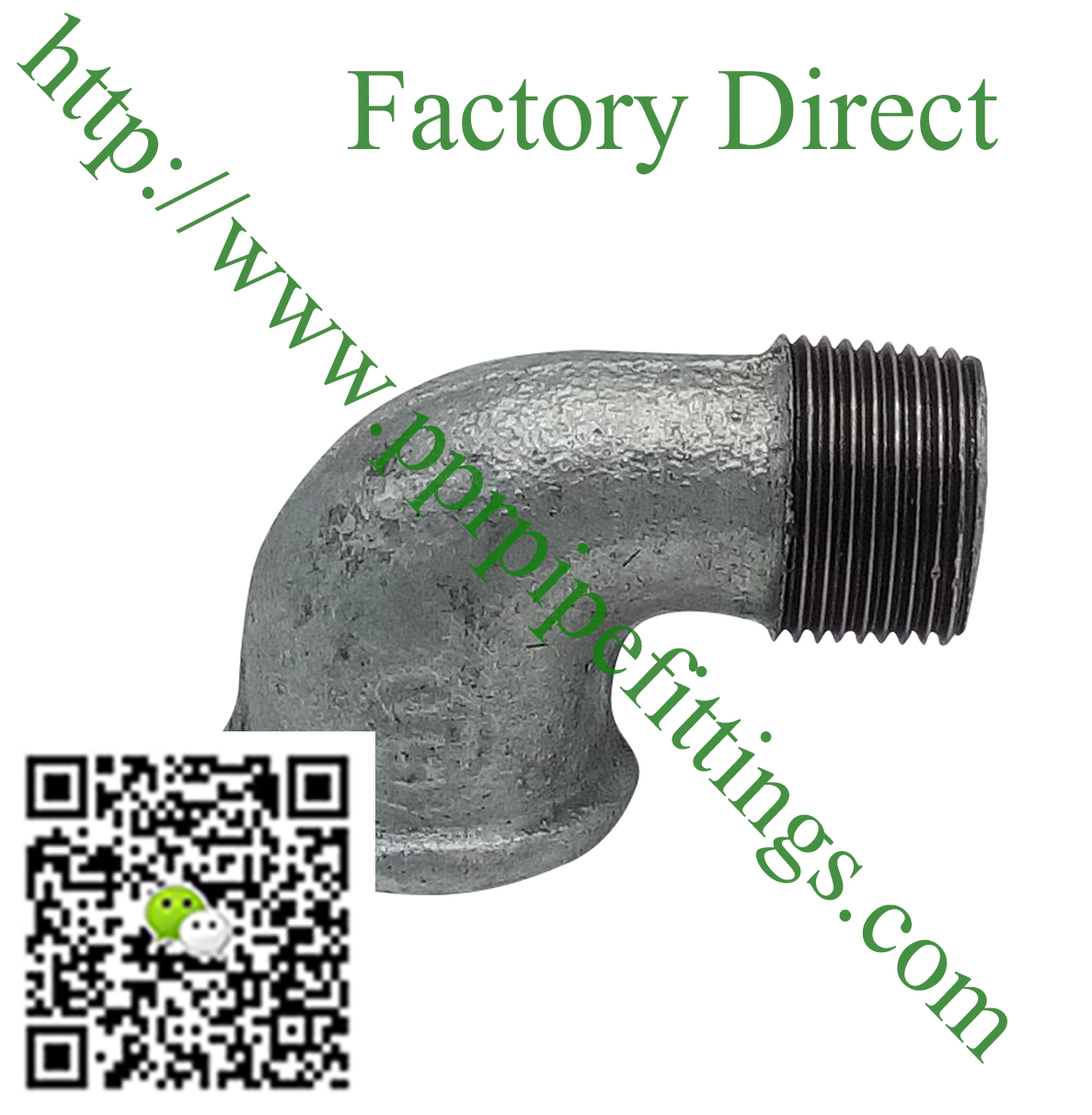 hot dipped beaded cast iron fittings, male elbow