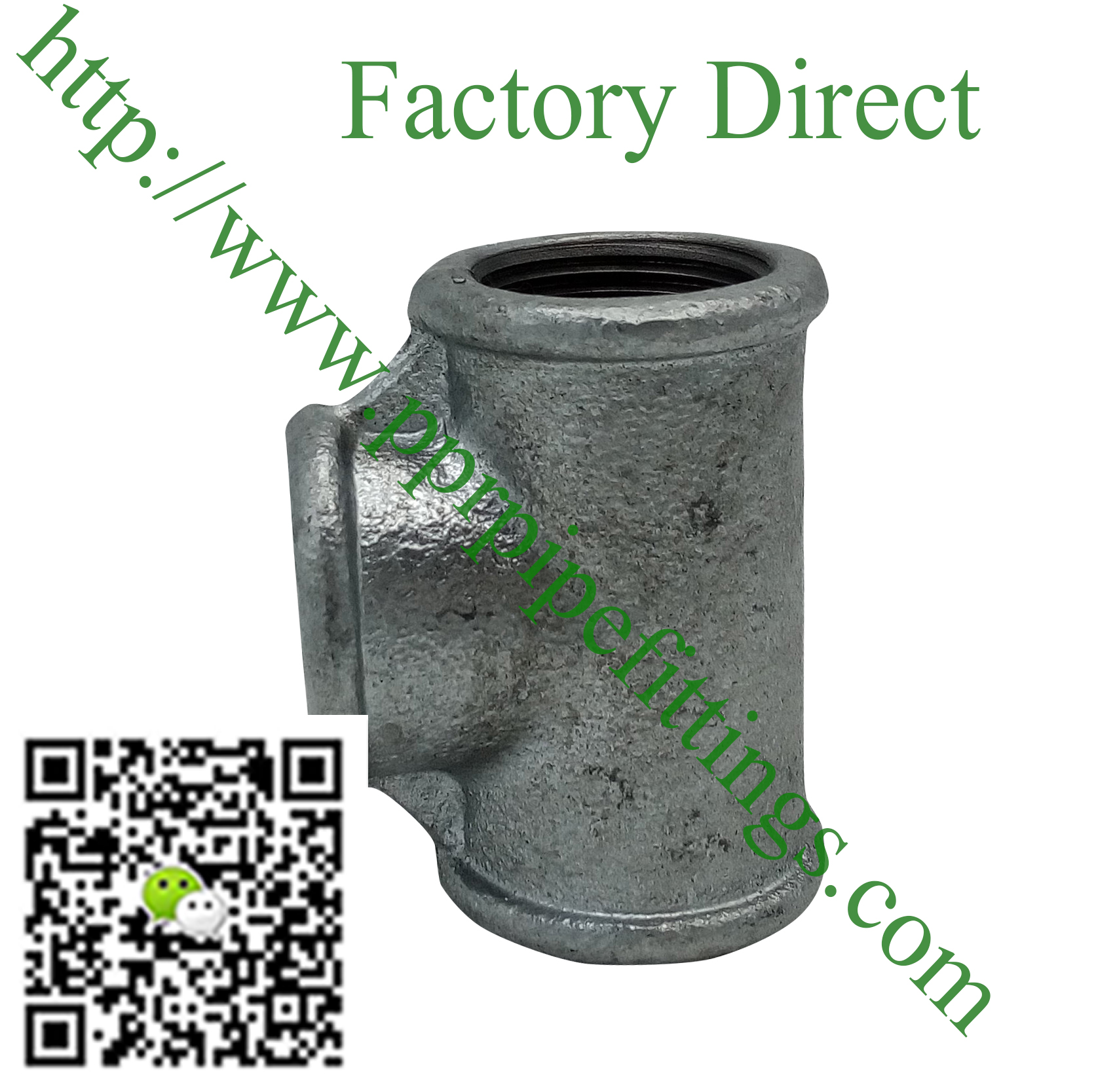 hot dipped beaded cast iron fittings Tee