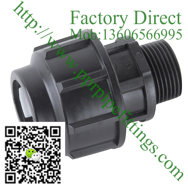 pp compression fittings male coupling